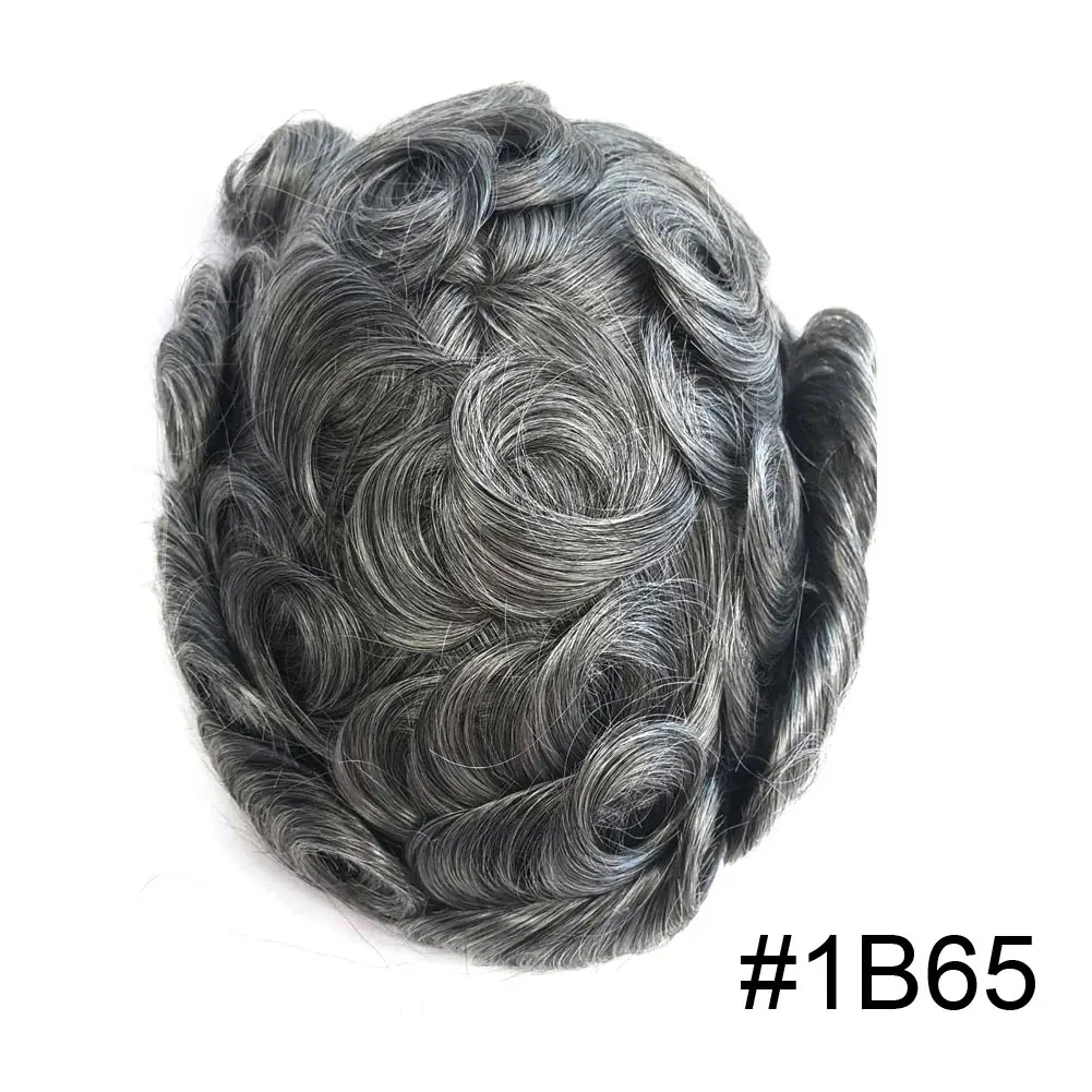 Men Toupee Hair Systems Ultra Thin Skin 0.06MM V-LOOP Capillary Prosthesis Invisible Hairline Real Human HairPieces Hair Units