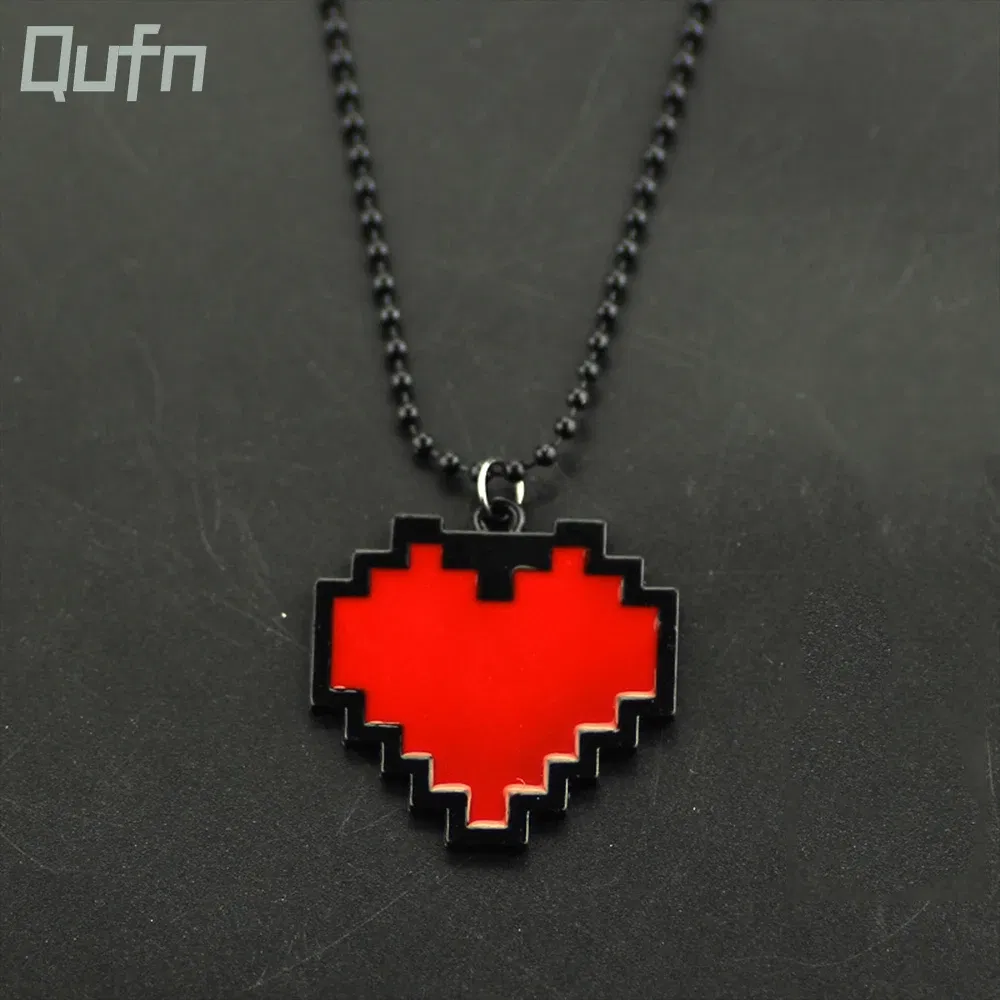 Metal Color: RED-BROWN, Ships From: CHINA - Fashion Necklaces Game Undertale Papyrus Sans Frisk Bravery LOVE Heart Necklace Pendant Link Chain Women Jewelry Accessories