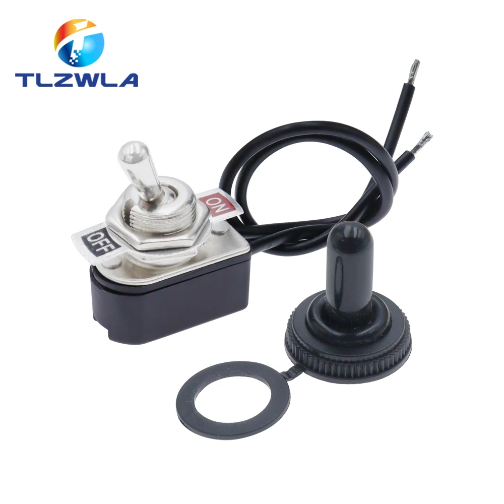 Color: WHITE - AC 3A 250V 6A 125V On/Off Prewired Standard Toggle Switch With Wire Cable KNS-1 SPST Contacts Switch Electrical Equipment