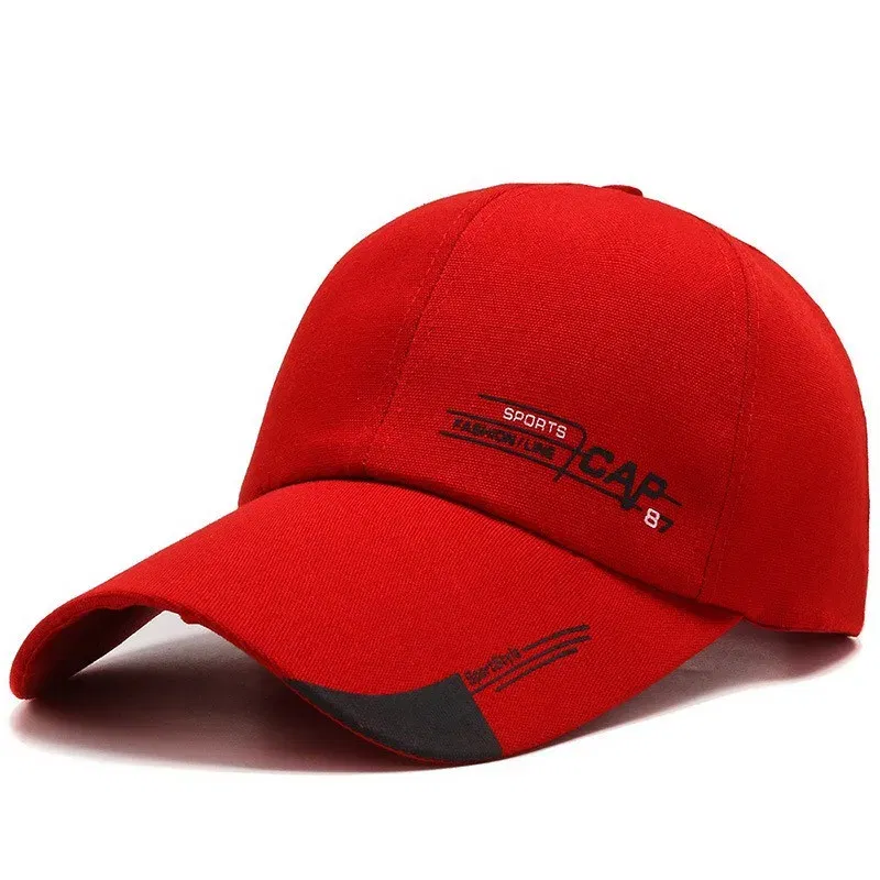Color: Red - Baseball Cap Sun Visor Hat Waterproof Sport Duck Tongue Women Men Quick Dry Outdoor Baseball Cap Adjustable Sun Hat
