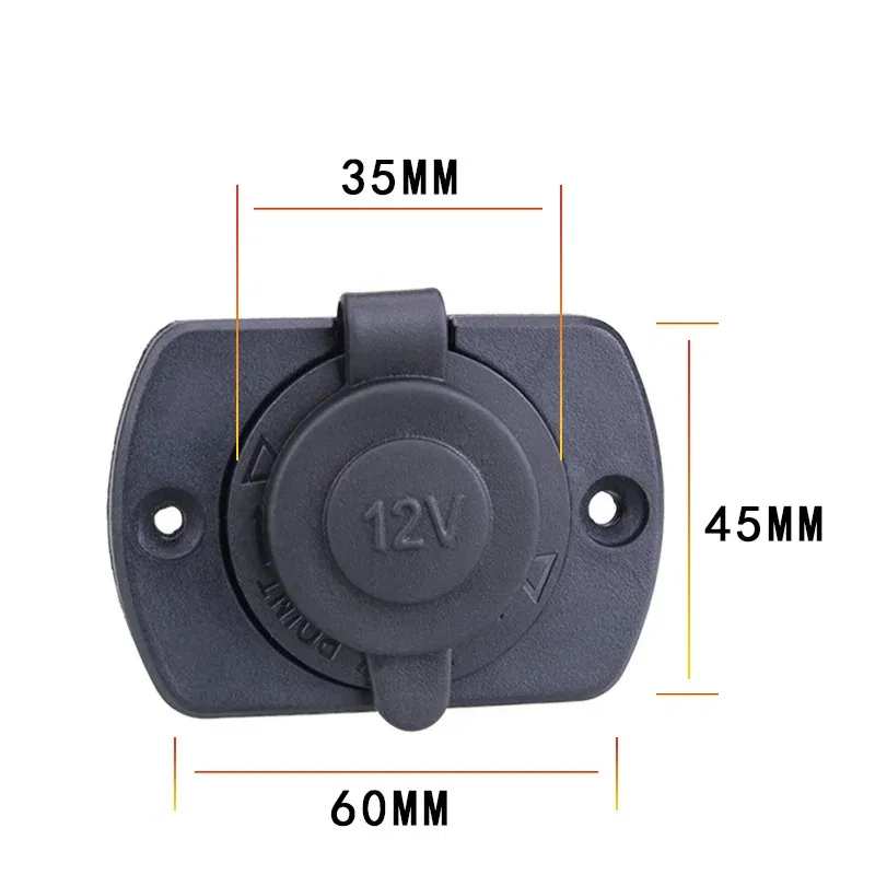 Color Name: Black - 1 2 3 Holes Panel 12V Waterproof Cigarette Lighter Socket Power Outlet Replacement DIY Kit for Car Boat ATV RV Truck