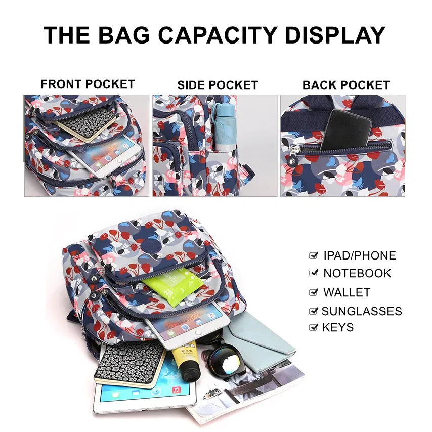 Color: black - Printing Backpack for Women Travel High Capacity Waterproof College Backpack Trendy Women Laptop School Bags Cute Girl
