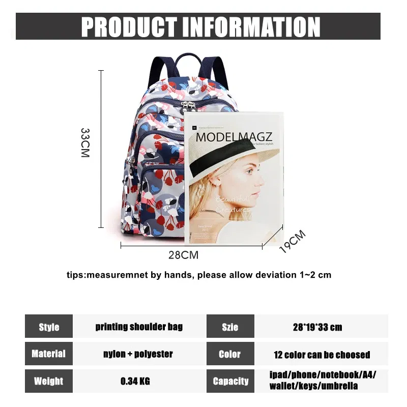Color: black - Printing Backpack for Women Travel High Capacity Waterproof College Backpack Trendy Women Laptop School Bags Cute Girl