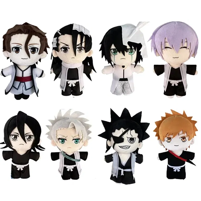 Color: GRAY - Anime BLEACH Plush Toy Kuchiki Byakuya Kurosaki ichigo Aizen Sousuke Zaraki Rukia Ichimaru Gin Stuffed Doll Soft Figure Fan Gift