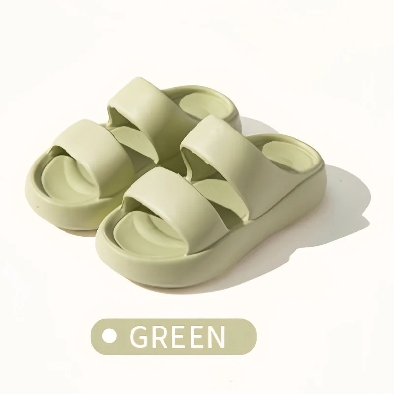 Color: green, Shoe Size: 36 - Summer Women EVA Slippers Men 2024 Bathroom Non-Slip Slides Girl Outdoor Beach Casual Sandals Couple Soft Thick Soled Flip Flops