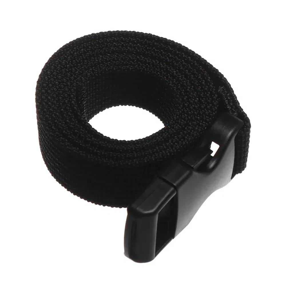 Color: black - 0.5-3M Black Durable Nylon Travel Tied Cargo Tie Down Luggage Lash Belt Strap With Cam Buckle Travel Kits Outdoor Camping Tool
