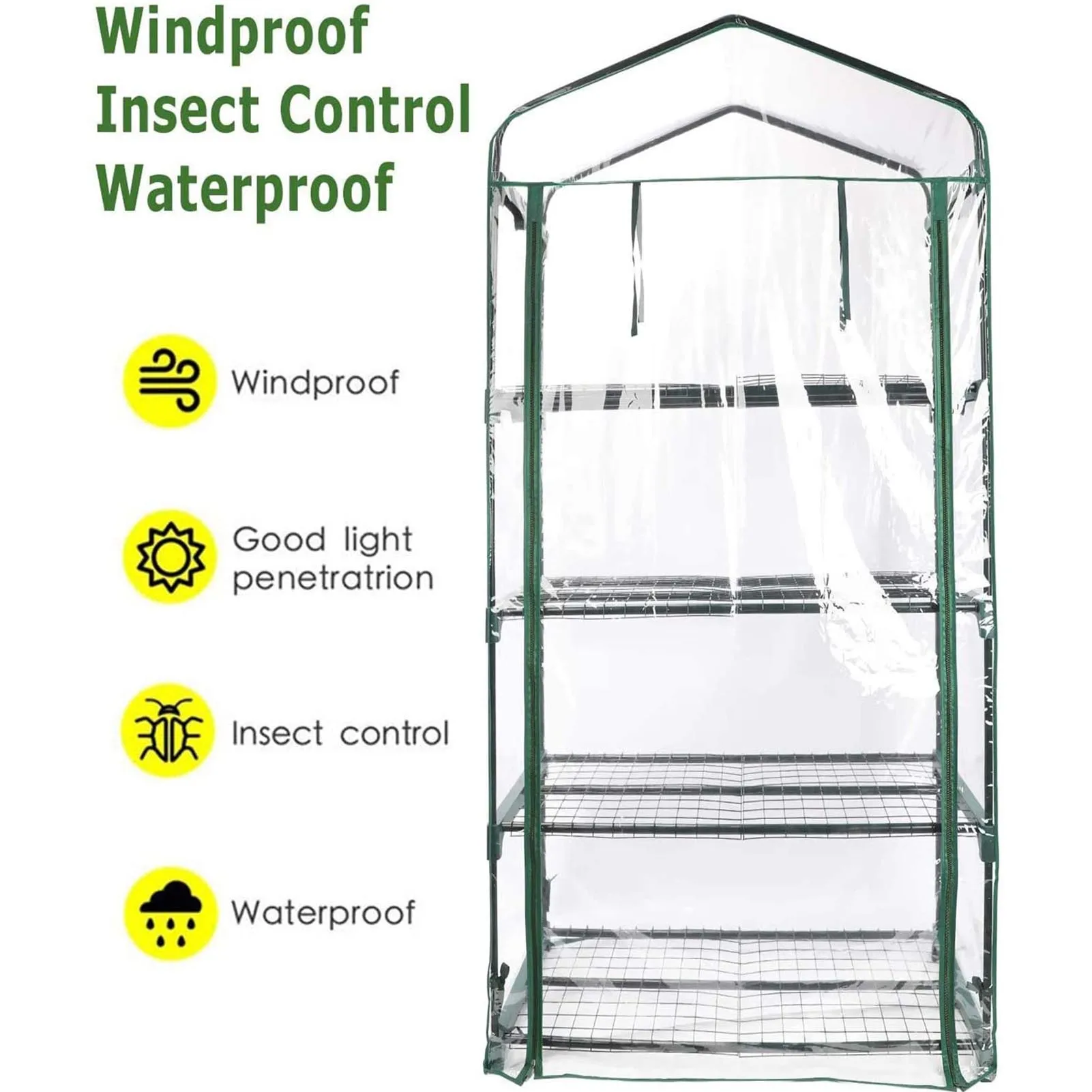 Size: XXL, Ships From: CHINA - 4-layer / 5-layer Greenhouse Cover 100% Waterproof And UV Resistant Transparent Rainproof PVC Cover Gardening Greenhouse Cover