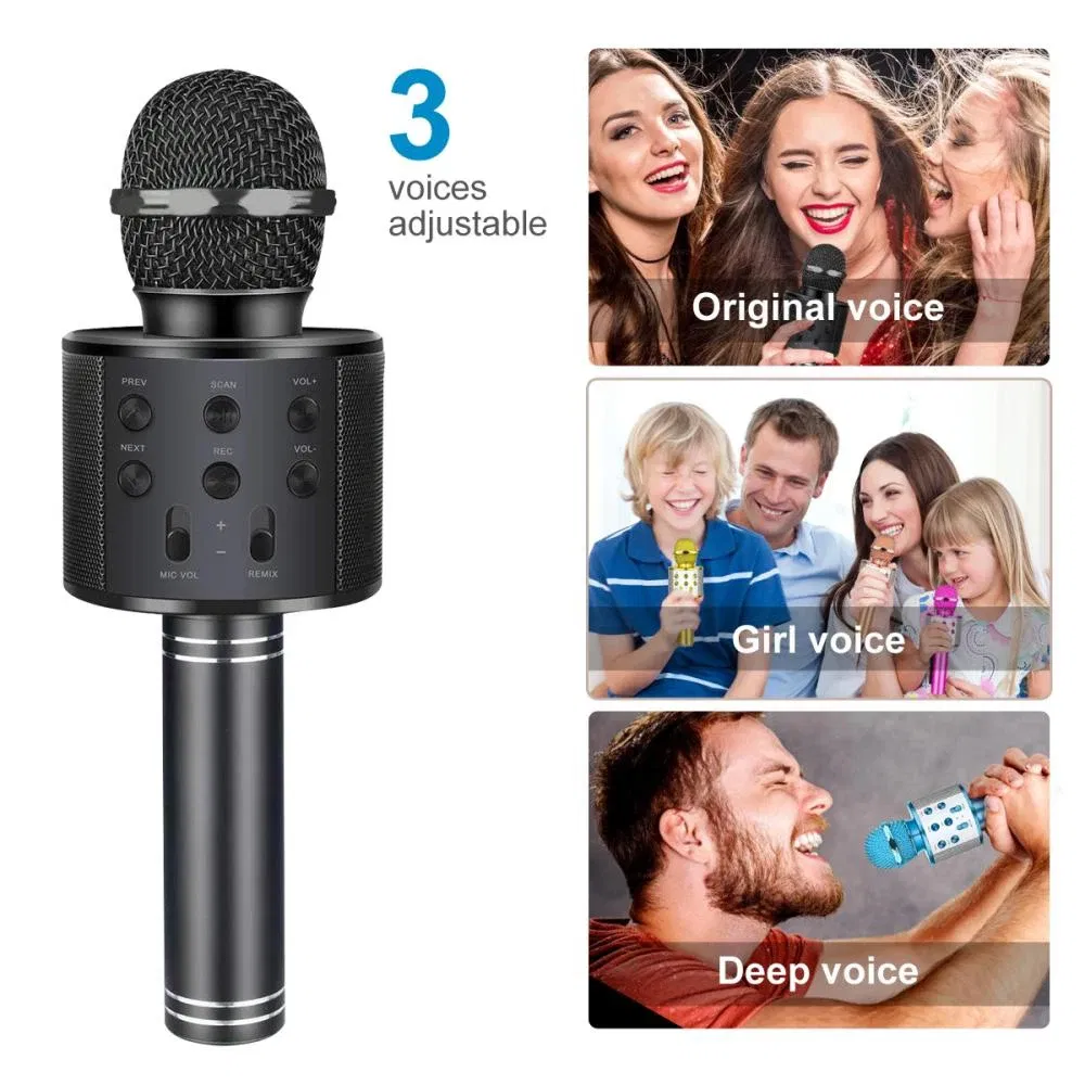 Color: Beige, Ships From: CHINA - Cute Kids Microphone Wireless Bluetooth Karaoke Microphone for Adults, Toys for Boys Girls Gift for Birthday Party