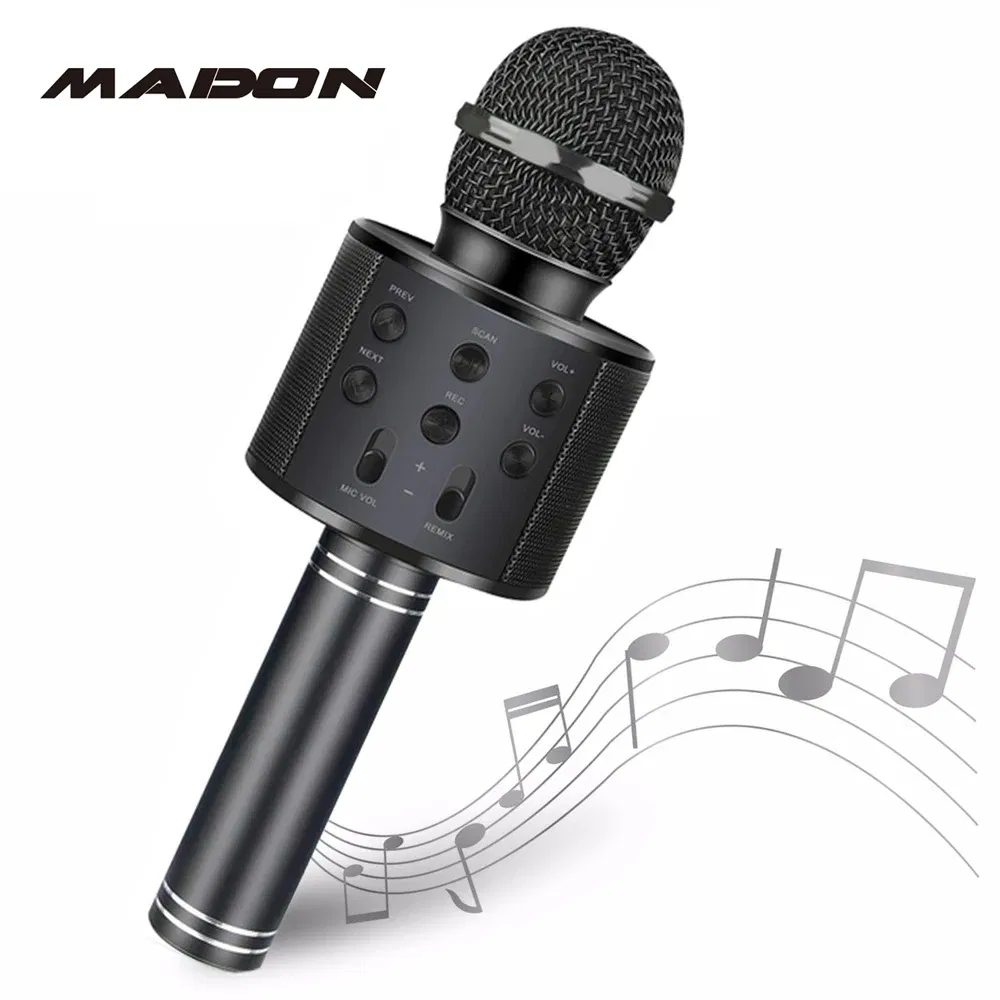 Color: Beige, Ships From: CHINA - Cute Kids Microphone Wireless Bluetooth Karaoke Microphone for Adults, Toys for Boys Girls Gift for Birthday Party