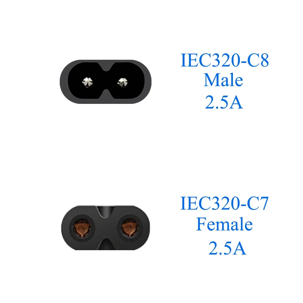 Color: black, Standard: Other - JORIDNO IEC320 C8 TO C7 Power adapter,IEC 320 C7 C8 Figure 8 left right angle AC Power adapt C7 TO C8 PLUG CONVERTER