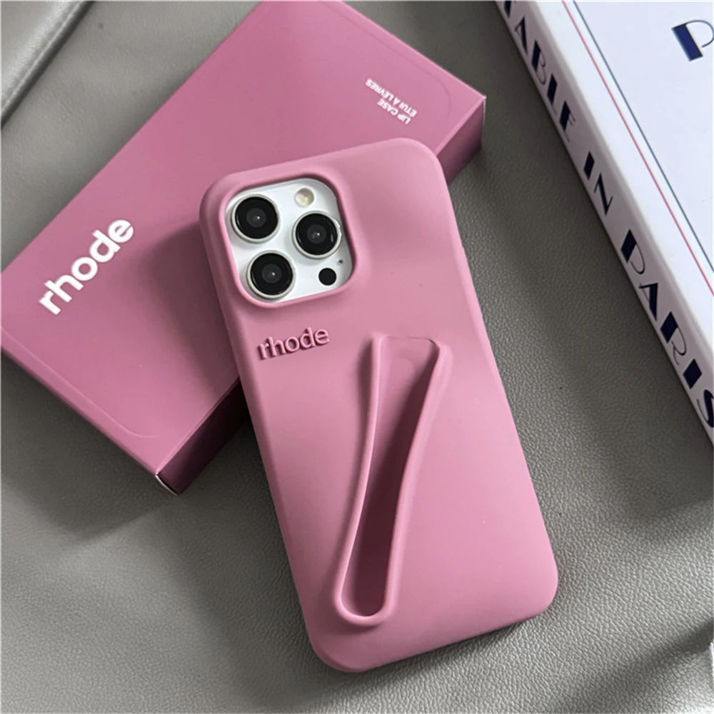 Color: Blue, Compatible-Phone Models: For iPhone 15 Plus - New Rhode Lipstick Soft Silicone Phone Case for iPhone 16 15 14 13 12 11 Pro Max Plus Portable Lip Gloss Holder Cover with Box