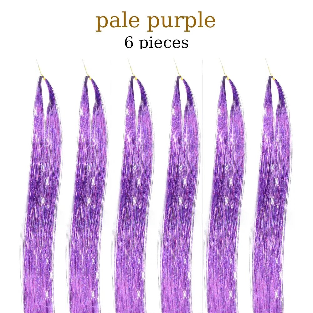 Color: 1001#, Stretched Length: 24inches - 48 Inch Hair Tinsel Kit With Tool 1200 strands Tinsel Hair Extensions 12 Colors Fairy Hair Tinsel, Sparkling Shiny Hair Tinsel