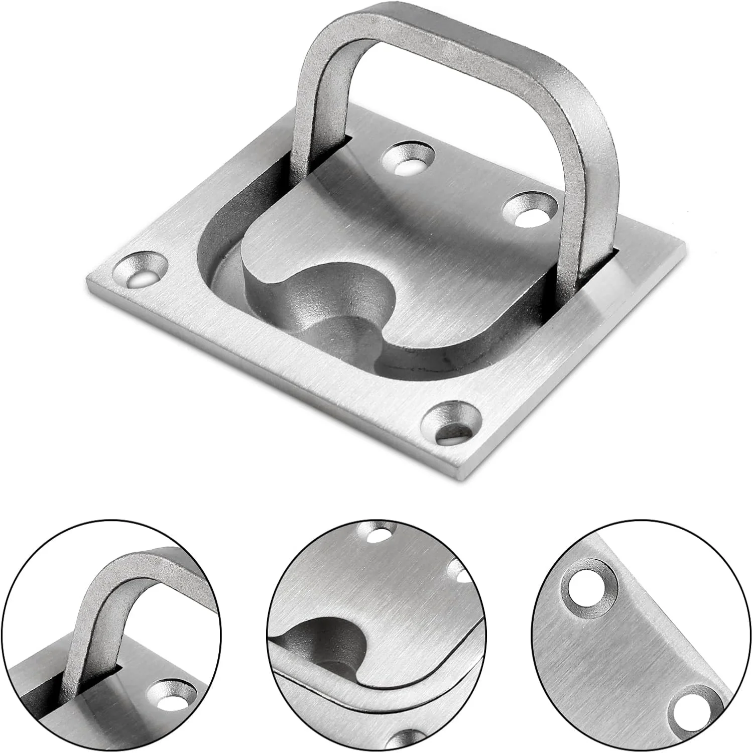 Color: Light Grey, Ships From: CHINA - 1Pcs Marine Boat Ring  Pull Handle, Flush  Cabinet Pulls Recessed Trap Door Handle 316 Stainless Steel Hidden  Pull for Deck Dra