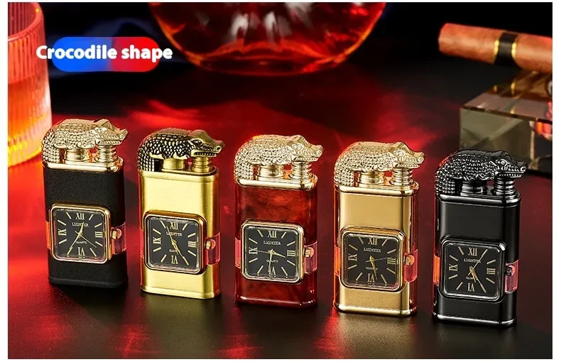 Windproof Lighter Vintage Watch Bezel Jet flame Torch