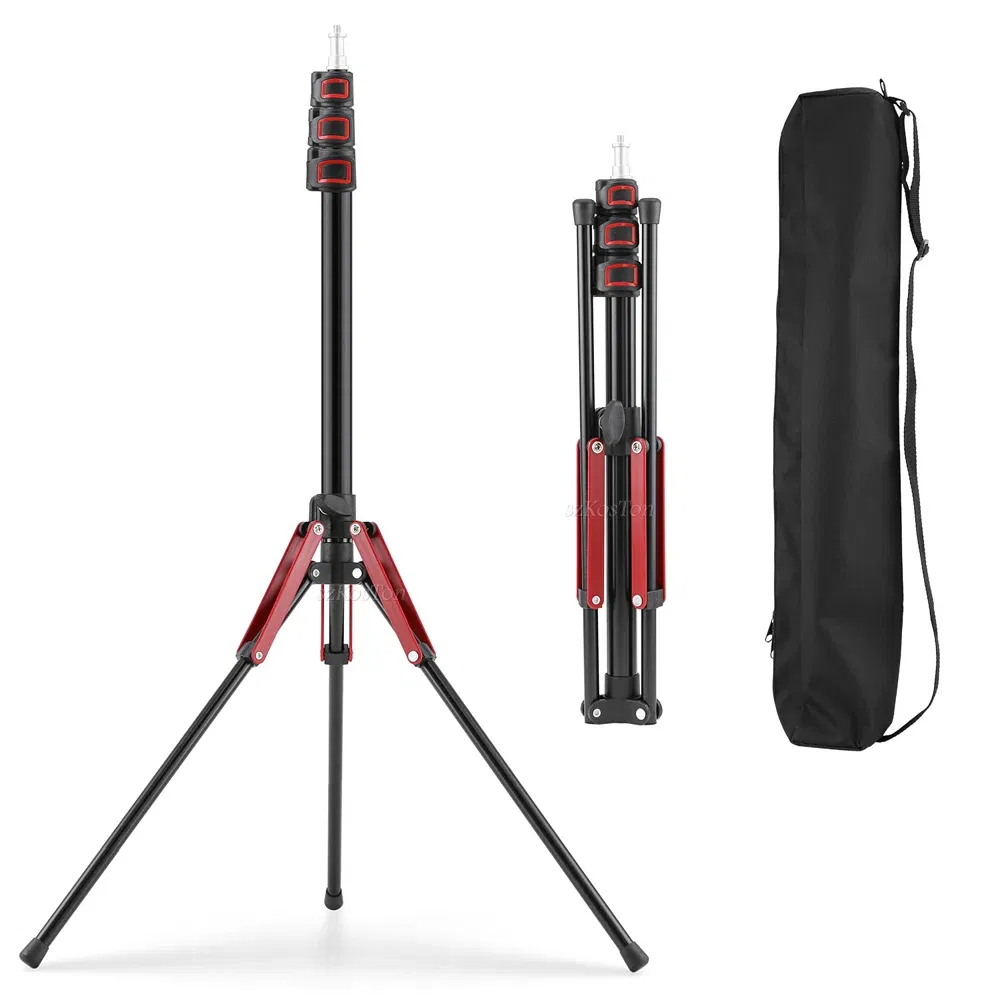 Color: Dark Red, Ships From: CHINA - 1.9M/75Inch Aluminium Light Stand Photography Light Tripod Monopod Light Bracket for LED Video Light Flash Travel 1/4 Screw