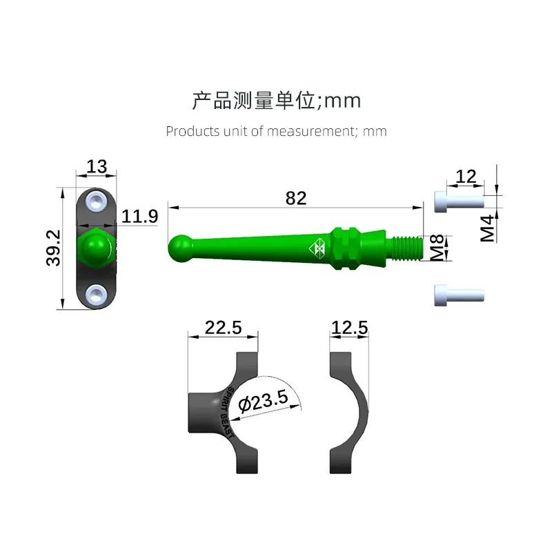 Color: Green - Anti-kicking Extension Rod for Refitting Motorcycle Temple Stand for Kawasaki Ninja400 Z400 19-23mm in Diameter