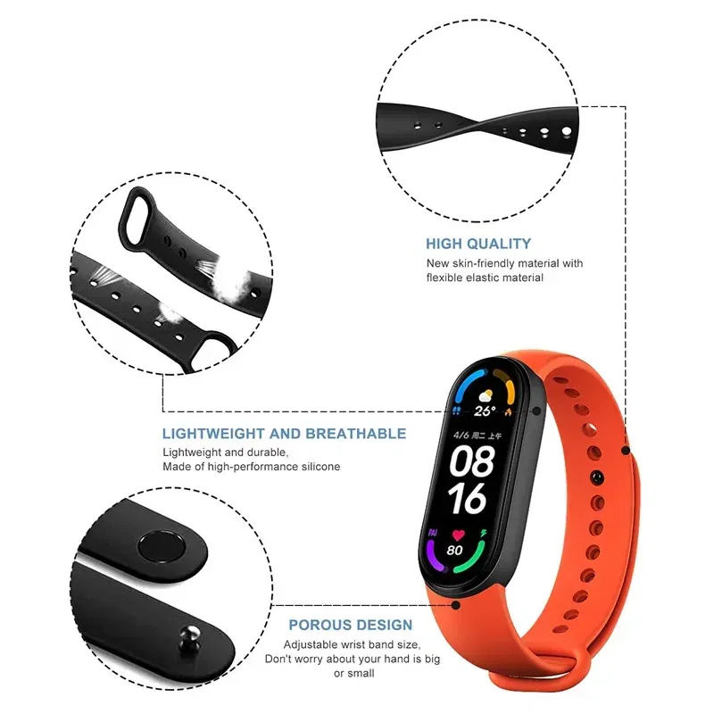 Band Color: Smokey Mauve, Band Width: 22mm, Ships From: CHINA - Silicone Watch Strap For Xiaomi Mi Band 7 6 5 4 3 Wristband Bracelet Wrist Straps MiBand 3/4 band5 band6 Smartwatch Accessories