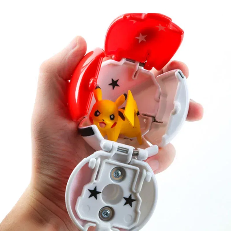 Color: Yellow - New Pokemon Pokeball Anime Action Figurse Pikachu Squirtle Pocket Monster Variant Pok?©mon Game Elf Ball Model Toys Kids Gift