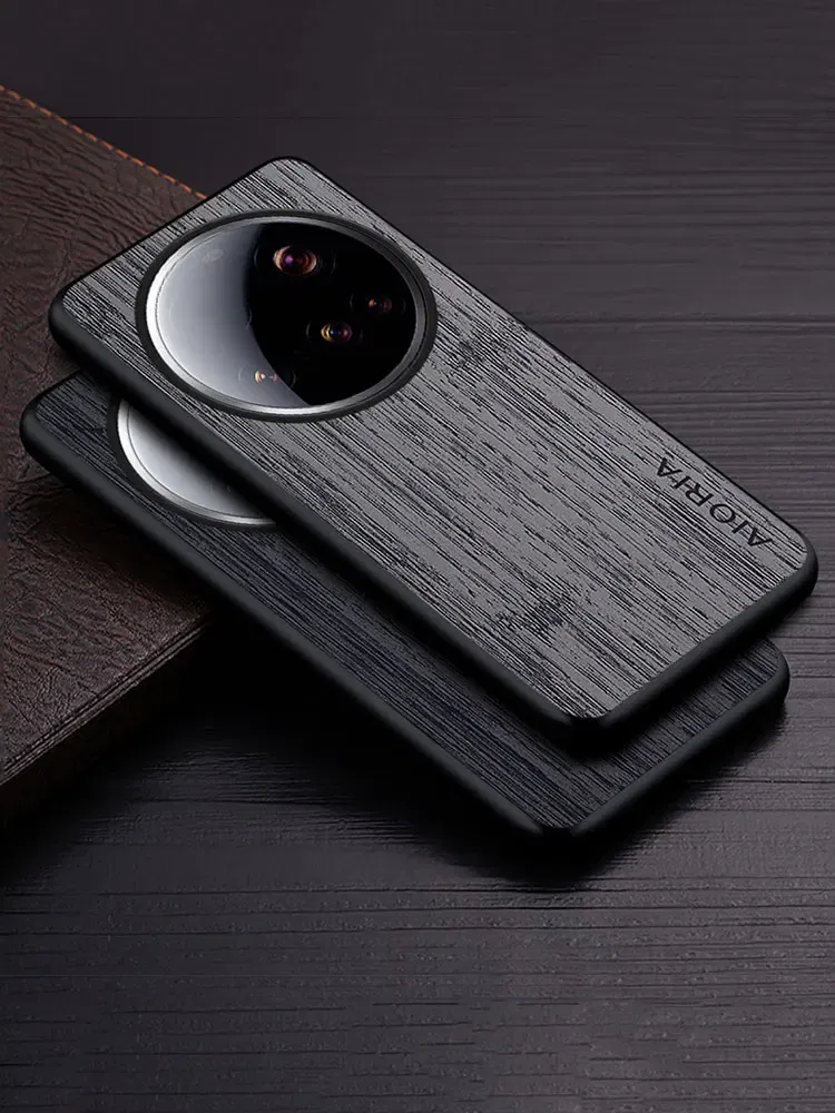 Color: Dark Grey, Compatibility by Model: xiaomi 15 ultra - Case For Xiaomi 15 Ultra Funda Bamboo Wood Pattern Leather Cover Luxury Capa For xiaomi 15 Ultra case Coque