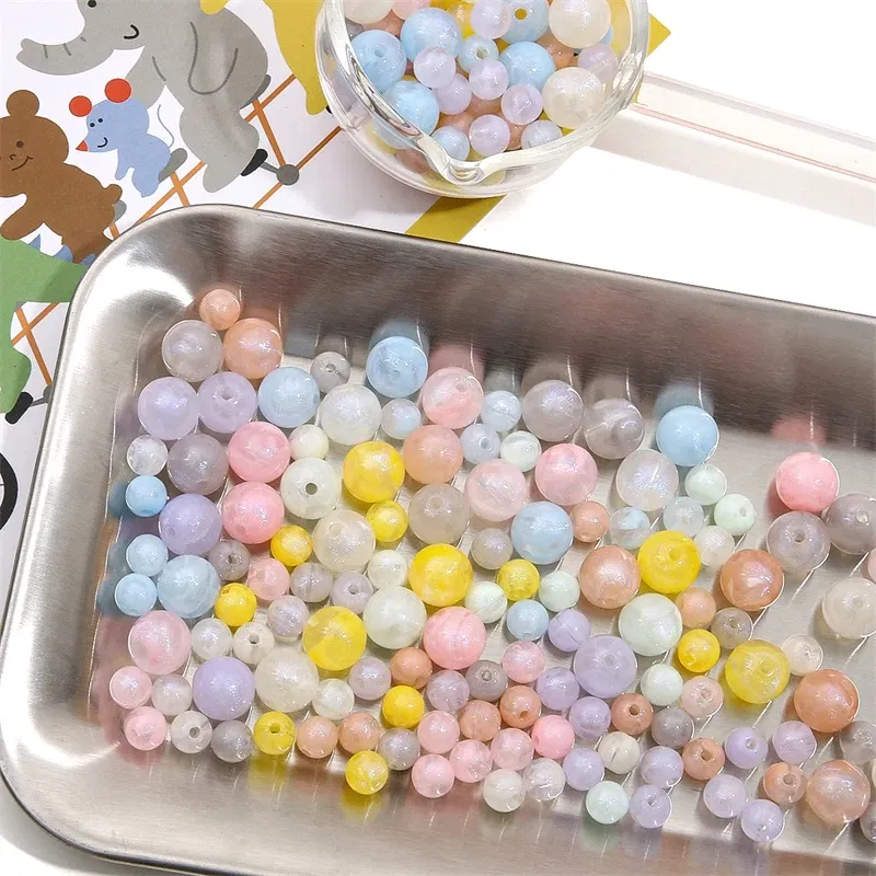 Color: Red, Ships From: CN - 20/50pcs 8/12mm Acrylic Round Pearl Luster Beads for Earring Necklace Keychain DIY Jewelry Making