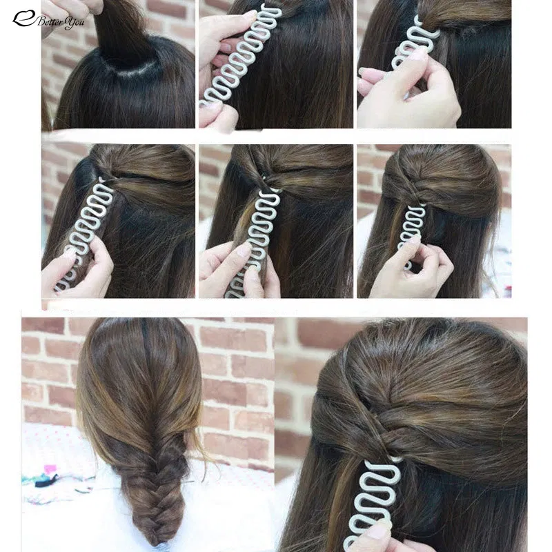 Color: PURPLE - 8 Colors Lady French Hair Braiding Tool Hair Twist Braider Easy to Use DIY Accessories Fashion Salon Women Braider Maker Tool