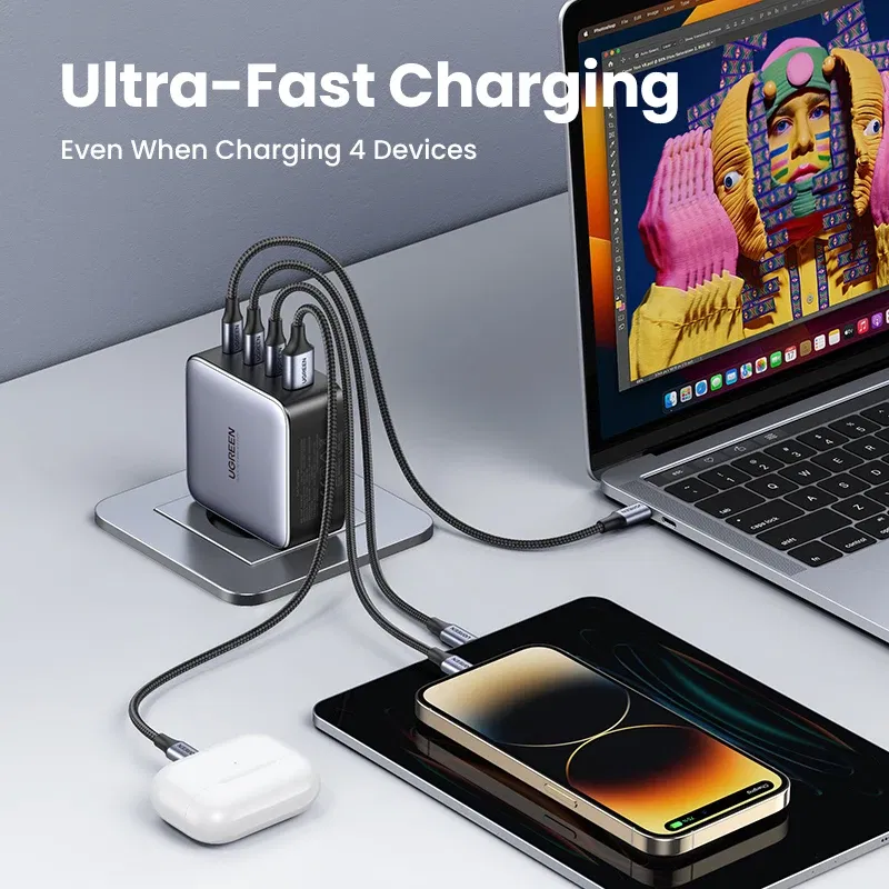 Plug Type: DE, Ships From: CHINA - UGREEN 100W GaN Charger USB C PD Fast Charger QC4.0 3.0 Quick Charge Phone Charger For iPhone 15 14 13 Pro Macbook Laptop Tablet