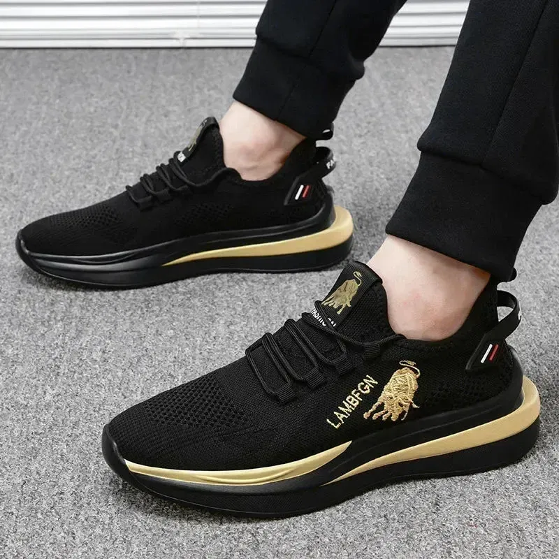 Color: Blue, Shoe Size: 43 - 2024 Men's Sports and Casual Shoes Summer Fashion New Shoes Round Toe Black Spring Men's Shoes