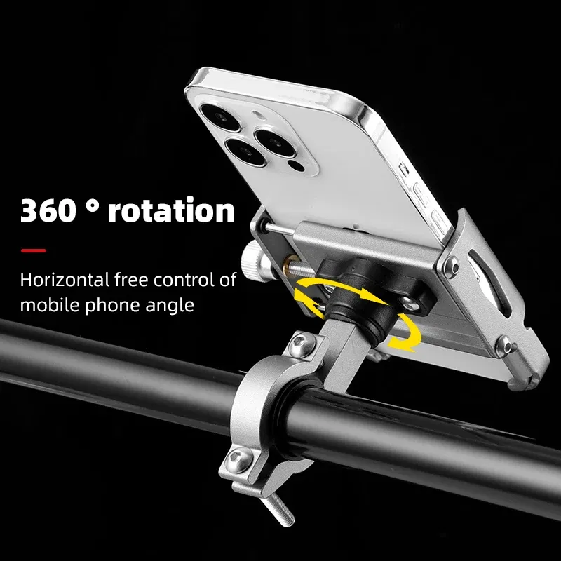 Color: WHITE - iBudim Bike Phone Holder 360 Rotation Bicycle Phone Holder for 4.7-7.0 inch Devices Motorcycle Handlebar Mobile Phone Stand