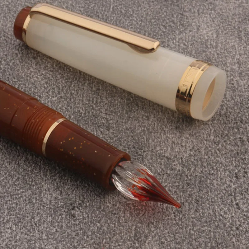 Color: Clear - JinHao 82 Fountain Pen Color match Dip in water Glass Nib Stationery Office School Supplies Ink Pens