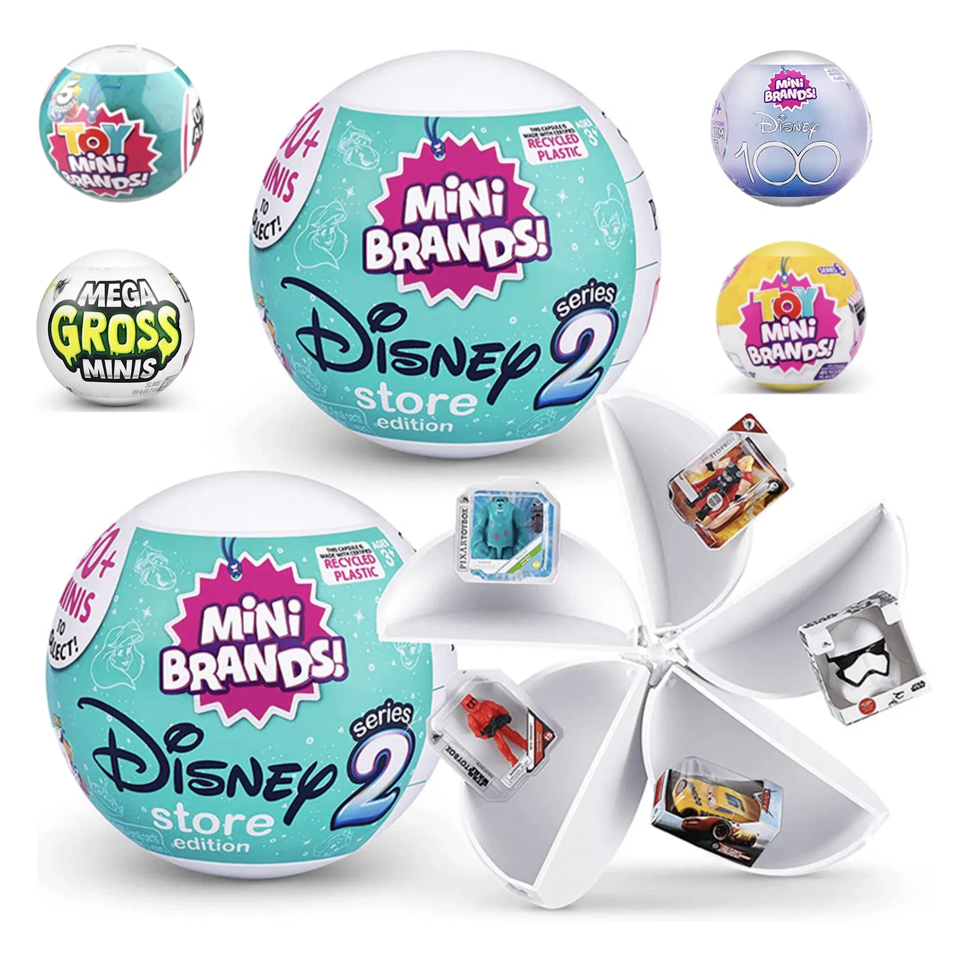 Color: Blue - 5 Surprise DISNEY Mini Toy Brands Mystery Capsule Collectibles Toys Blind Ball Children's Gift