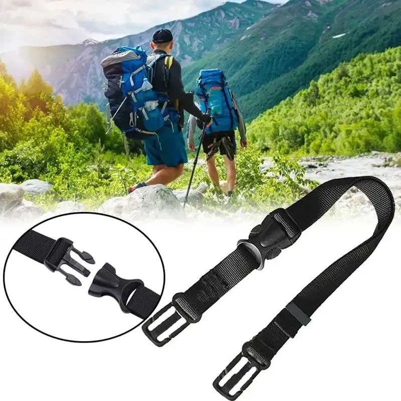 Color: Rose Gold - Adjustable Backpack Chest Strap Outdoor Travel Sternum Harness Webbing Buckled Anti Slip Nylon Bag Belt Backpack Accessories