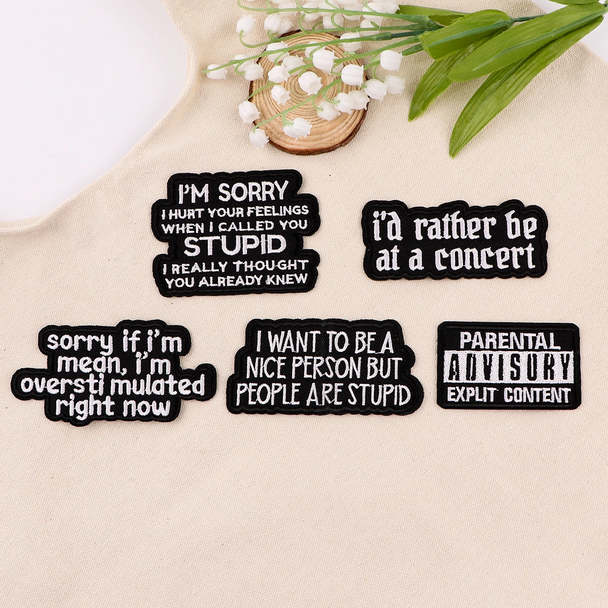 Color: Antique Copper - Letters Black Embroidery Patch Funny Quotes Iron On Patches For Clothing Thermoadhesive Patches On Clothes DIY Sew Badges