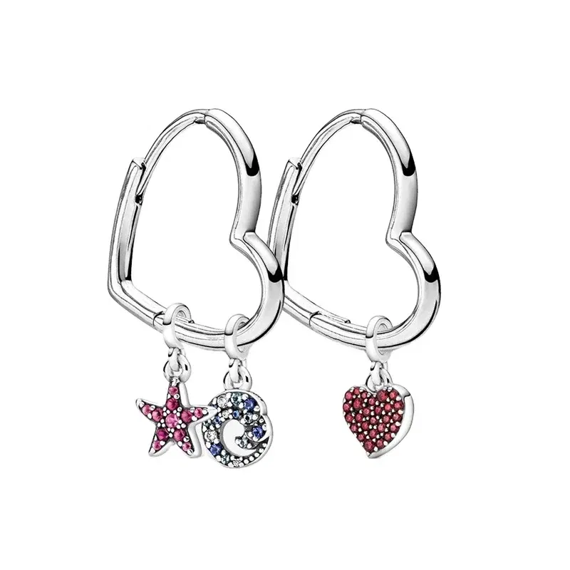 Color: plum - 2022 New 925 Sterling Silver My Love Starfish Flamingo Pendant Charm Fit Original Pandora Me Bracelet DIY Bead Jewelry For Women