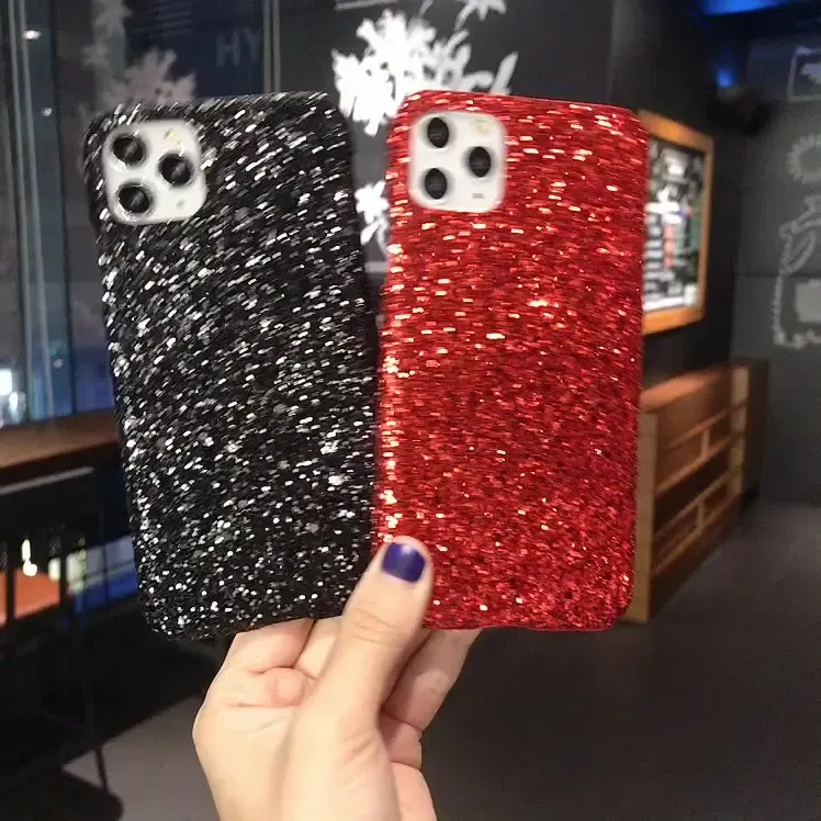 Color: black, Material: PU - Hard Shiny Diamond Girly Phone Case for iPhone 11 12 13 14 15 Pro Max 14 15Plus