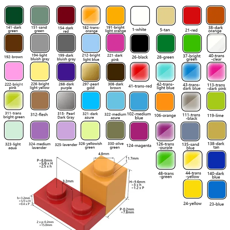 Color: wood - MOC 1PC Bricks 64728 Dynamite Toy for Building Blocks Parts DIY Construction Christmas Gift Toys