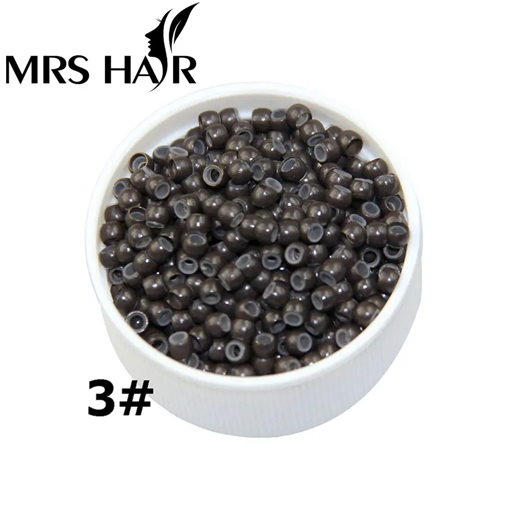 Color: Light Brown - 500pcs Silicone Hair Beads Nano Ring Micro Beads Fashion Salon Hairstylist Dreadlock Hair Extension Tools 8 Colors