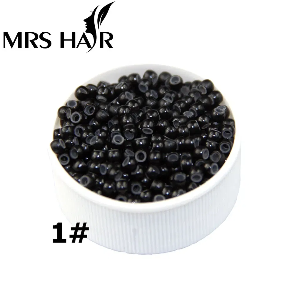 Color: Light Brown - 500pcs Silicone Hair Beads Nano Ring Micro Beads Fashion Salon Hairstylist Dreadlock Hair Extension Tools 8 Colors