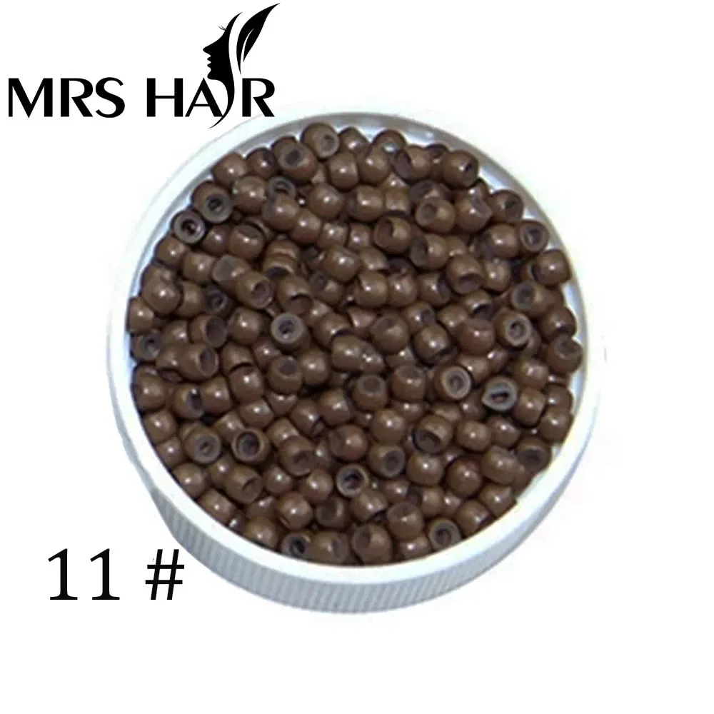 Color: Light Brown - 500pcs Silicone Hair Beads Nano Ring Micro Beads Fashion Salon Hairstylist Dreadlock Hair Extension Tools 8 Colors