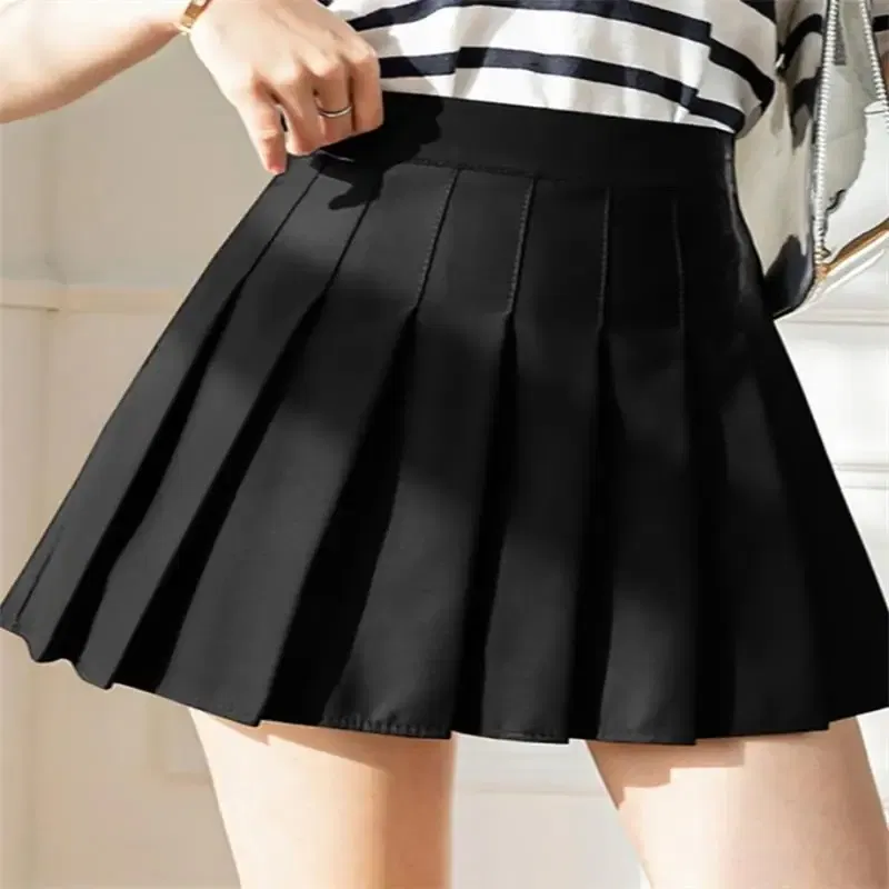 Size: L, Color: black - 1pc Pleated High Waist Mini Skirt Women Sexy White Micro Ladies Korean Style Summer Miniskirt Y2k Egirl Hot Skirt