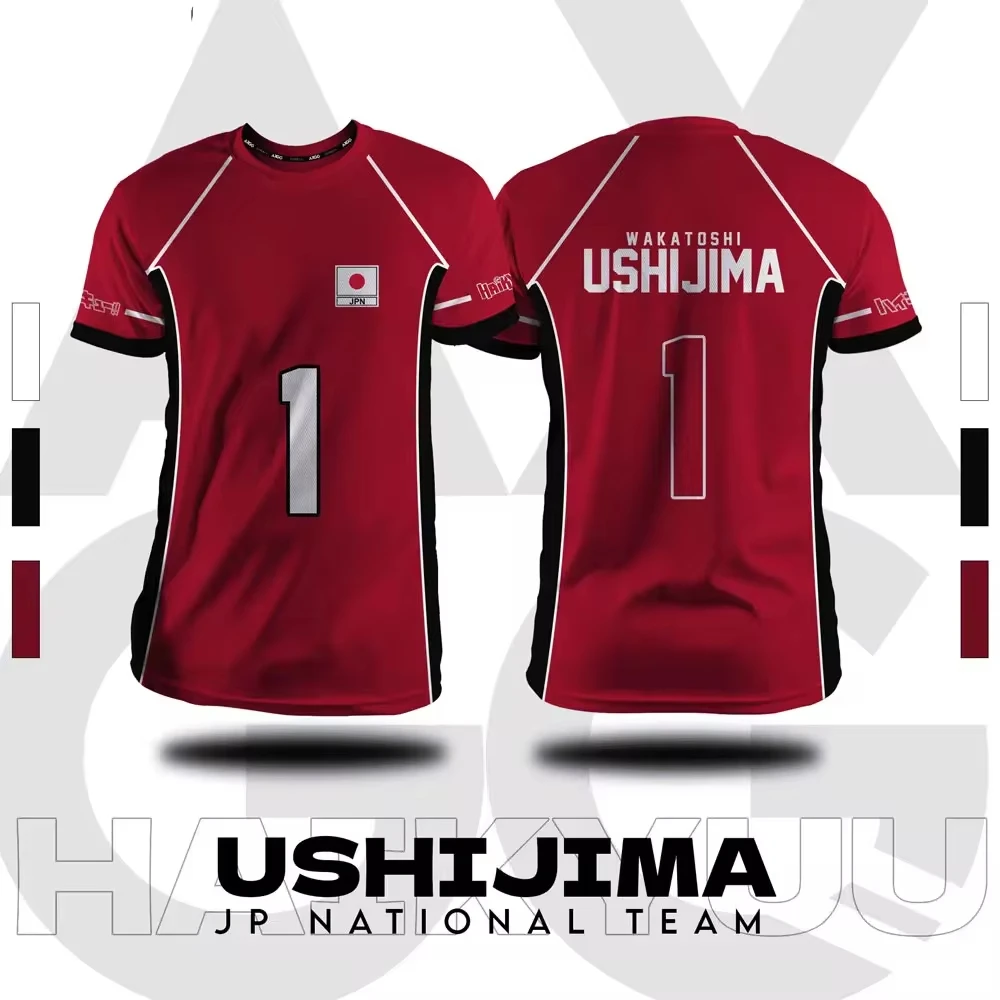Color: Blue, Size: S - Haikyuu Fukurodani Red Cartoon Anime Cosplay Men Jersey Summer Short Sleeve Children Tee Top 2024 New Fashion Mens T-shirt