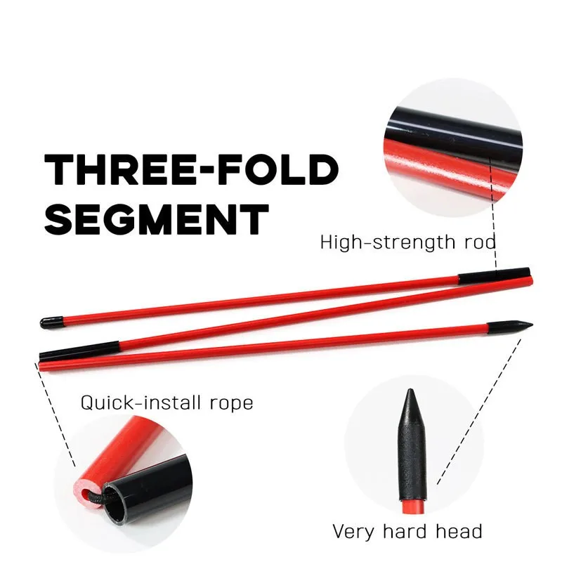 Color: Red - 6 Colors Golf Alignment Sticks Collapsible Golf Practice Rods Putter Green Trainer Tools Golf Swing Training Tool
