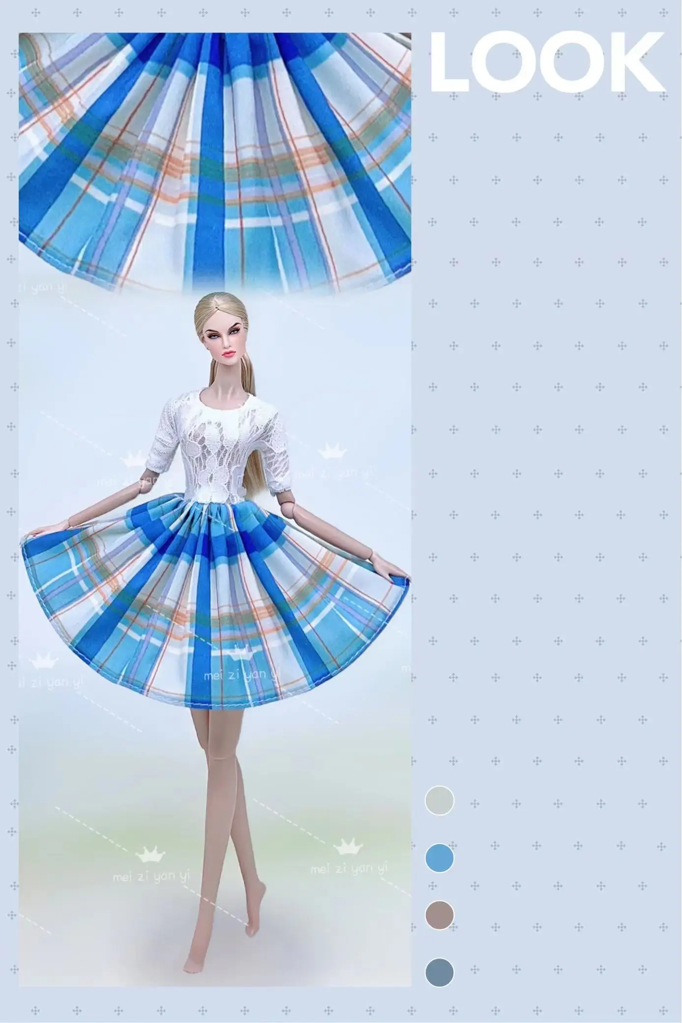 Color: Navy Blue - Clothes for barbie doll accessories Dress