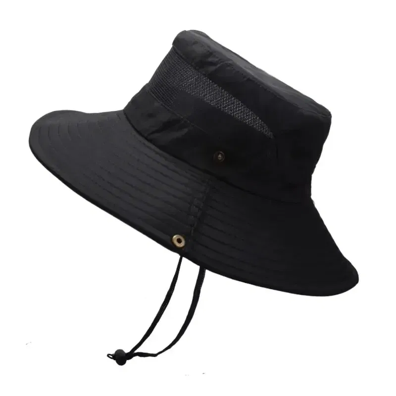 Color: Malachite Blue, Size: One Size - 100% Polyester New Summer Breathable Fisherman Hat Outdoor Mountaineering Hat Big Eaf Sunshade Hat Benni Hat