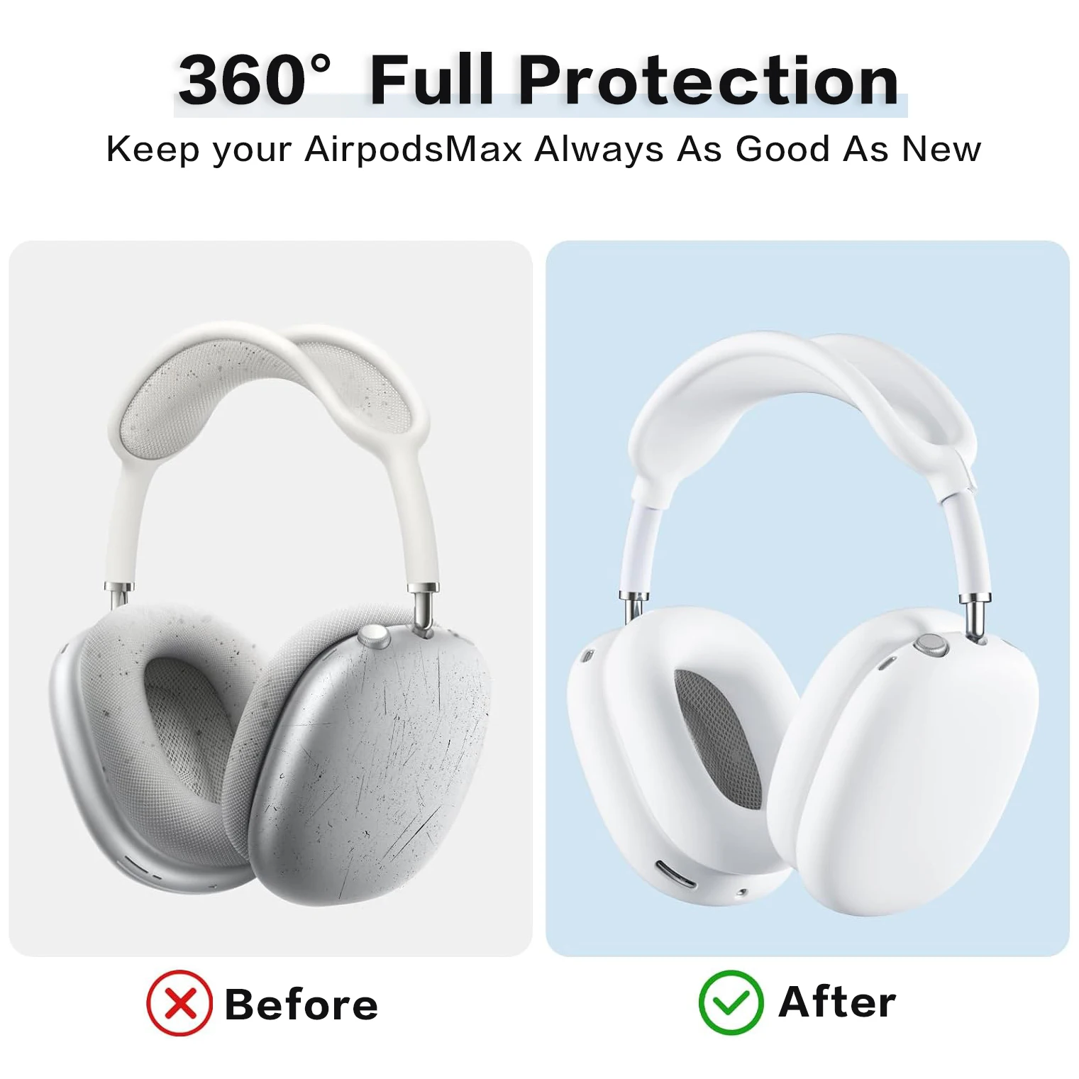 Color: green - Silicone Case Cover for AirPods Max (2024/2020)Accessories Soft Silicone Skin Protector ,Anti-Scratch Ear Pad Case Cover
