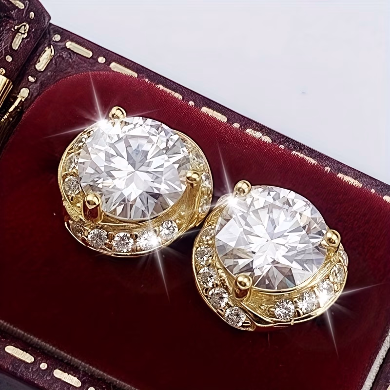 LOVESSOM® 925 Silver Stud Earrings with 1 Carat*2 Moissanite – Elegant and Timeless for Women