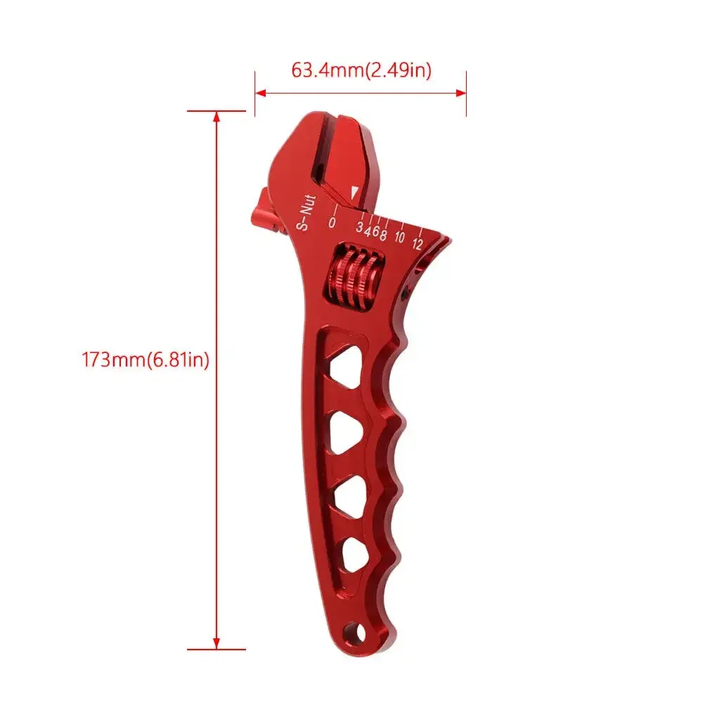 Color: Red - Aluminum Adjustable Spanner Wrench Tool for Fuel Hose End Fitting 3AN to 12AN