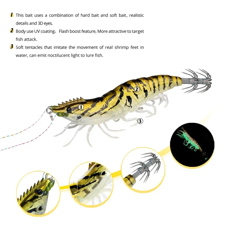 Color: Light green, Size: 80mm - ILURE Squid Bait Squid Jigs Horizontal Luminous Webfoot Octopus Egi Lure Wobbler Artificial Hard Bait Cuttlefish Hook Tackle