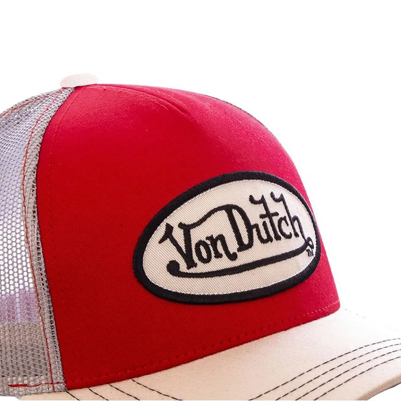 Color: green - VON baseball cap Alphabet sunblock mesh embroidered trucker hat