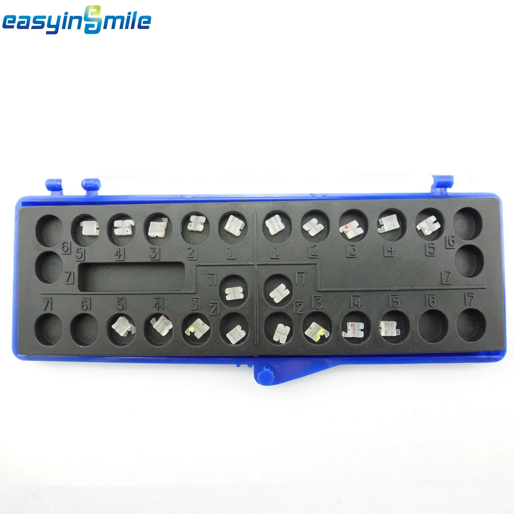 Color: GRAY, Ships From: CHINA - EASYINSMILE Dental Orhto Ceramic Bracket MINI Roth 022/018 3/345 W Hooks Brace 5-5 Dentist Tool