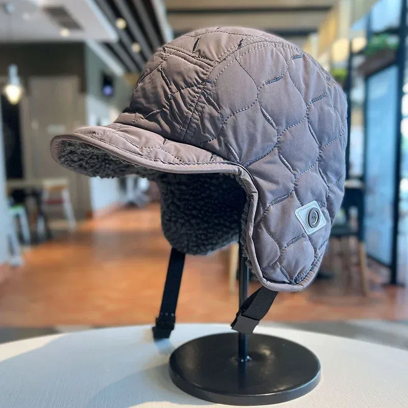 Color: WHITE - Winter Men Women Trapper Aviator Trooper Earflap Warm Waterproof Ski Down Hat Bomber Cap Ear Protectors Hats Reversible Wearable
